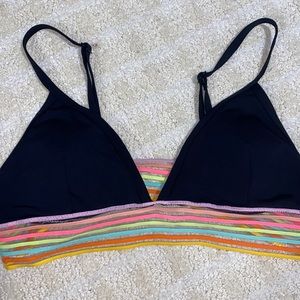 Black and rainbow bikini top